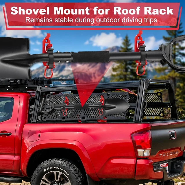 Alt view image 2 of 7 - 6 Pcs Shovel Mount for Truck Roof Rack with Holder Wall Mounting Kit