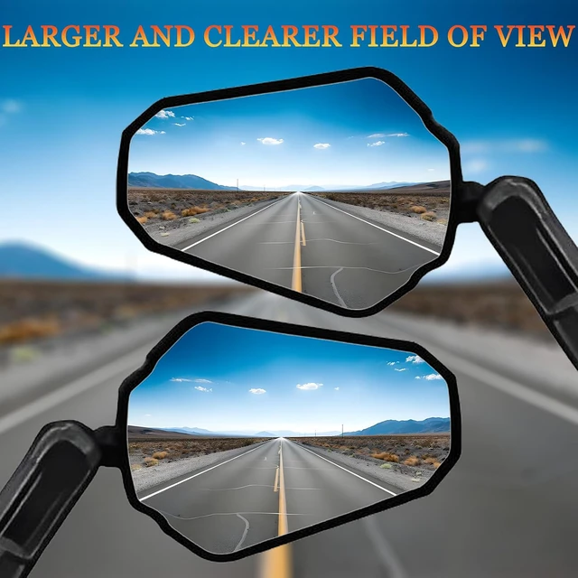 Alt view image 3 of 7 - Adventure Motorcycle Mirrors, Foldable Motorbike Rear View Mirror