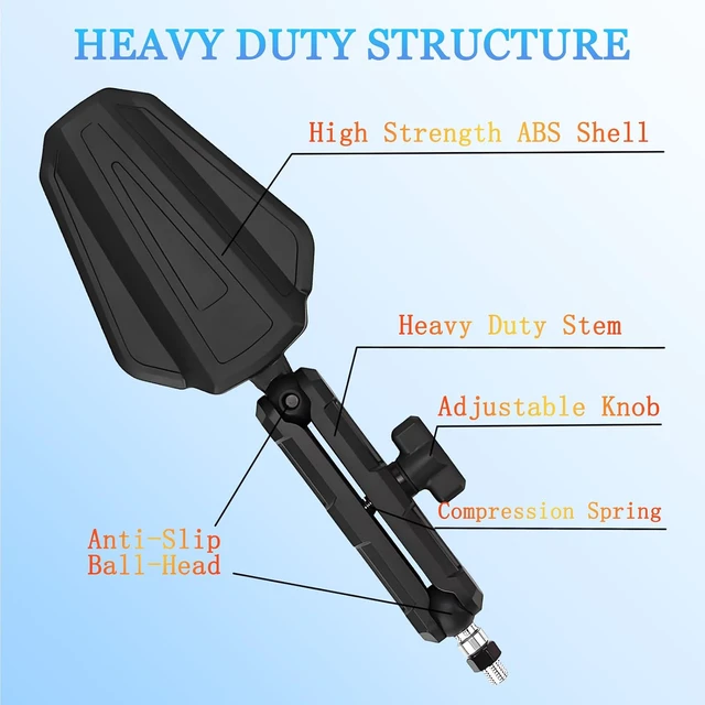 Alt view image 4 of 7 - Adventure Motorcycle Mirrors, Foldable Motorbike Rear View Mirror