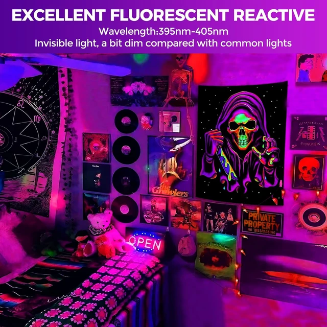 Alt view image 3 of 7 - 30W Black Lights for Glow Party - High Power LED Outdoor Black Light Flood Light Plug in IP66 Waterproof Blacklight Spotlight 395nm Blacklights FloodLight for Glow Party, Halloween (2 Pack)