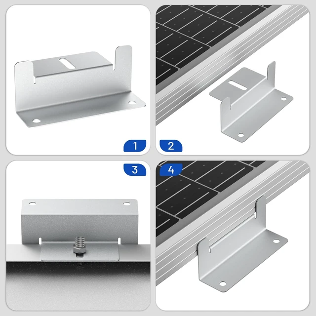 Alt view image 4 of 7 - 16PCS Solar Panel Mounting Brackets, Z Brackets, Lightweight Aluminum Alloy, Corrosion-Free Construction for RVs, Trailers, Vans, Yachts and Off-Grid Roof Installation