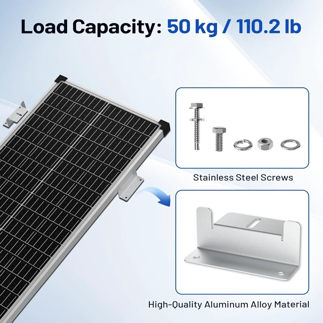 Alt view image 6 of 7 - 16PCS Solar Panel Mounting Brackets, Z Brackets, Lightweight Aluminum Alloy, Corrosion-Free Construction for RVs, Trailers, Vans, Yachts and Off-Grid Roof Installation
