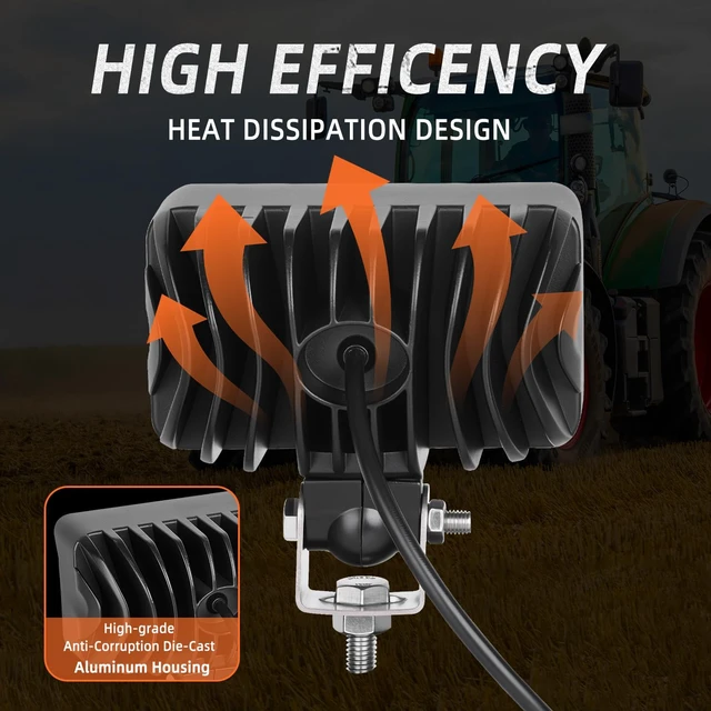 Alt view image 2 of 7 - 5.6 Inch LED Tractor Light, 36W 2800LM High Power Work Light 30° Combo Beam IP67 Waterproof LED Work Light for Tractor, Truck, Agriculture Vehicles, Vans and Heavy-Duty Equipment (1 PCS)