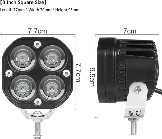 Alt view image 2 of 7 - 3 Inch LED Pod Lights, 40W Off Road Cube LED Fog Lights, White