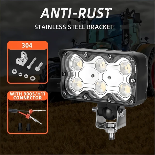 Alt view image 6 of 7 - 5.6 Inch LED Tractor Light, 36W 2800LM High Power Work Light 30° Combo Beam IP67 Waterproof LED Work Light for Tractor, Truck, Agriculture Vehicles, Vans and Heavy-Duty Equipment (1 PCS)