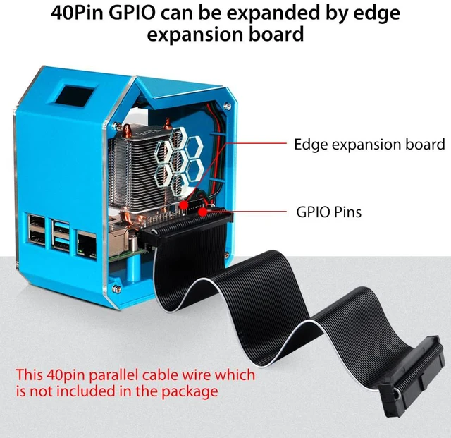 Alt view image 6 of 7 - Mini Tower Kit with QC3.0 Power Supply for Raspberry Pi 4, Pi 4 Case with ICE Tower Cooler, 0.96'' OLED Module, RGB Fan, Heatsink, GPIO Expansion Board for Raspberry Pi 4 Model B