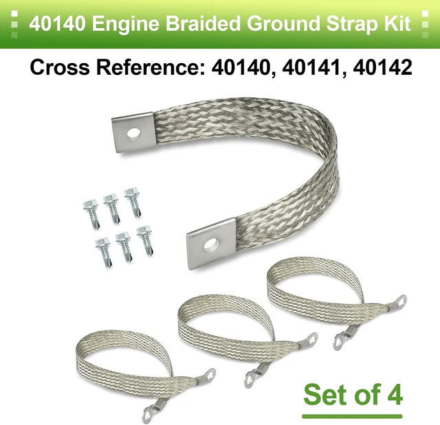 Alt view image 2 of 7 - 40140 Engine Braided Ground Strap Kit Set of 4