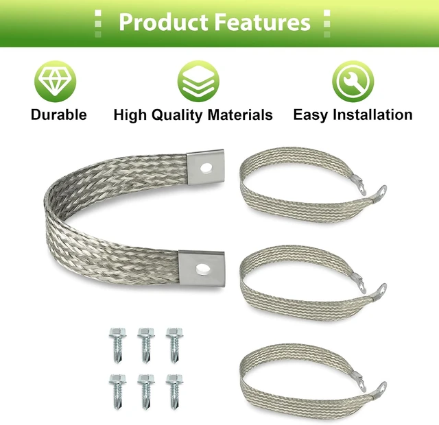 Alt view image 5 of 7 - 40140 Engine Braided Ground Strap Kit Set of 4