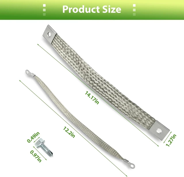 Alt view image 4 of 7 - 40140 Engine Braided Ground Strap Kit Set of 4