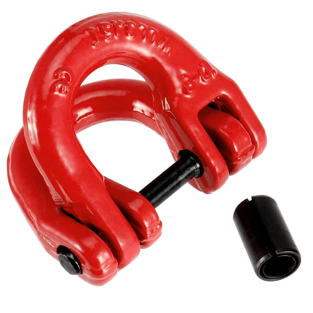 Alt view image 5 of 6 - 5 Pack 3/8 Inch Coupling Link, Grade 80 Alloy Steel Hammer Lock Chain Connector, Hammerlock Coupler, 7100 Lbs Working Load Limit, Red