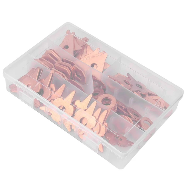 Alt view image 2 of 7 - 110pcs Dent Pulling Puller Rings,Triangle OT Round for Automotive Sheet Metal Welding Repair Tool Set, Triangular/New Triangular/Round Soldering/Ordinary/Thickened OT Piece