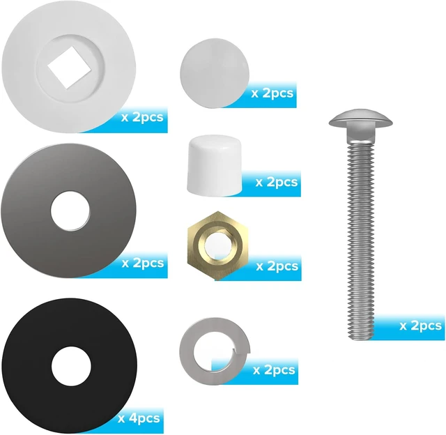 Alt view image 7 of 7 - Diving Board Bolt Kit, Diving Board Mounting Kit for Two Hole Residential Pool Diving Board, Diving Board Bolts Kit Compatible Diving Boards for Inground Pools