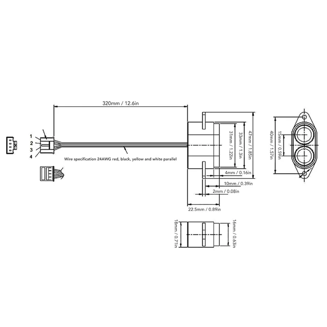 Alt view image 3 of 7 - Ultrasonic Distance Measuring Sensor for Robot Obstacle Avoidance, UART Output, IP67, DC 3.3-12V