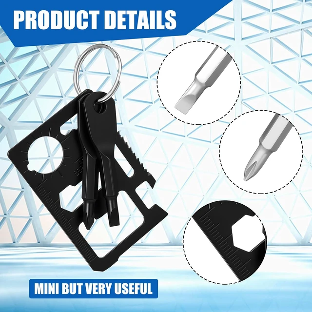 Alt view image 3 of 6 - 36 Pcs Men Small Gifts Bulk Mini Screwdriver Flashlight Keychain Set Multitool Credit Card Survival Tool Party Favors for Men Employee Coworkers Gifts Baby Shower Prize Box Fillers