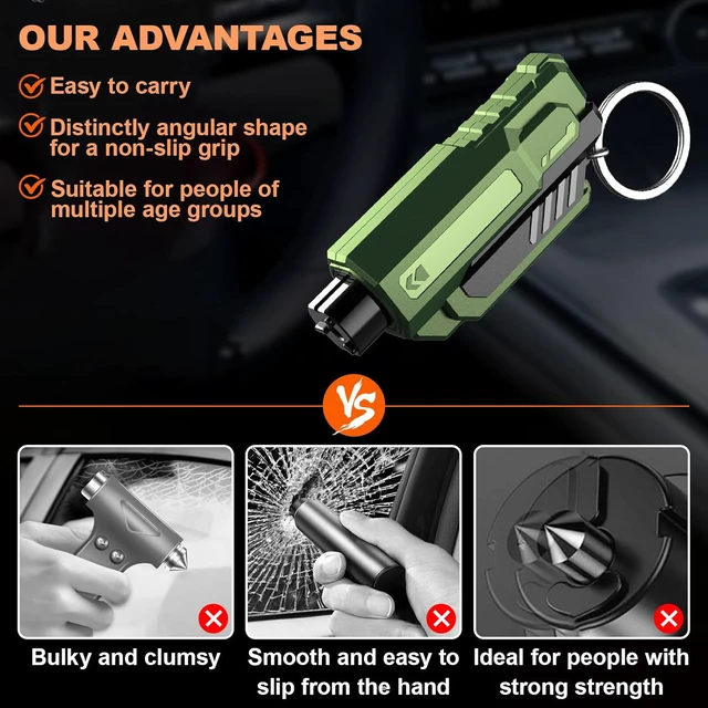 Alt view image 3 of 7 - 8PCS Car Window Breaker Seatbelt Cutter,Emergency Keychain Car Escape Tool