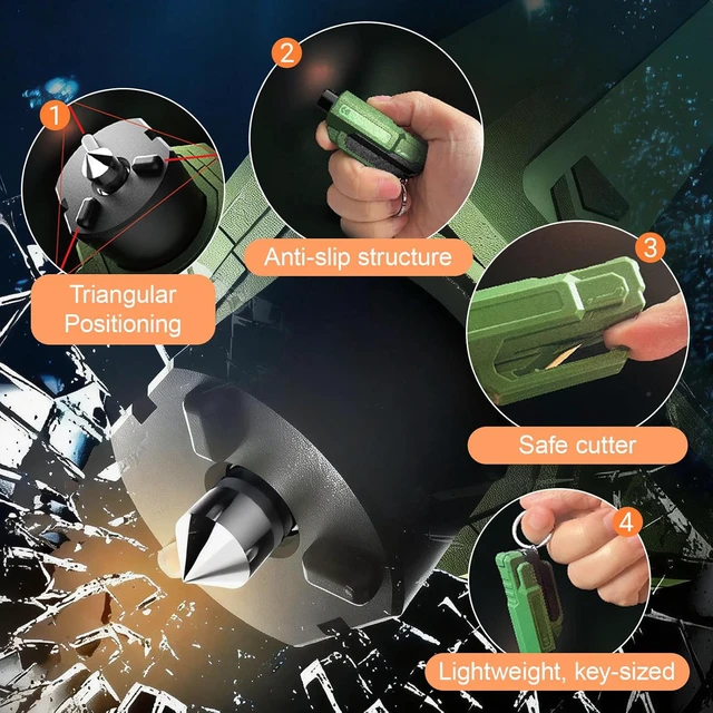 Alt view image 6 of 7 - 8PCS Car Window Breaker Seatbelt Cutter,Emergency Keychain Car Escape Tool