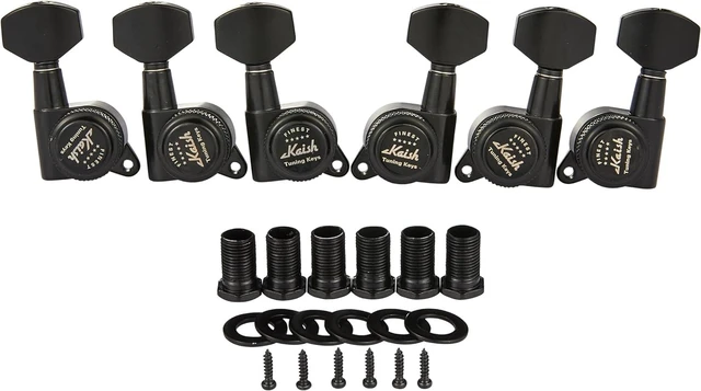 Main image of Guitar Locking Tuners 18:1 Guitar Tuning Keys Pegs Locking Tuning Machines Heads for Strat/Tele/Les Paul Electric/Acoustic Guitars Black