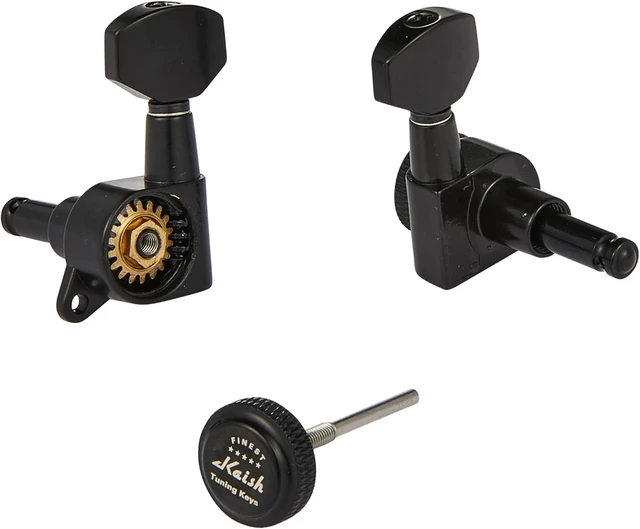 Alt view image 4 of 4 - Guitar Locking Tuners 18:1 Guitar Tuning Keys Pegs Locking Tuning Machines Heads for Strat/Tele/Les Paul Electric/Acoustic Guitars Black