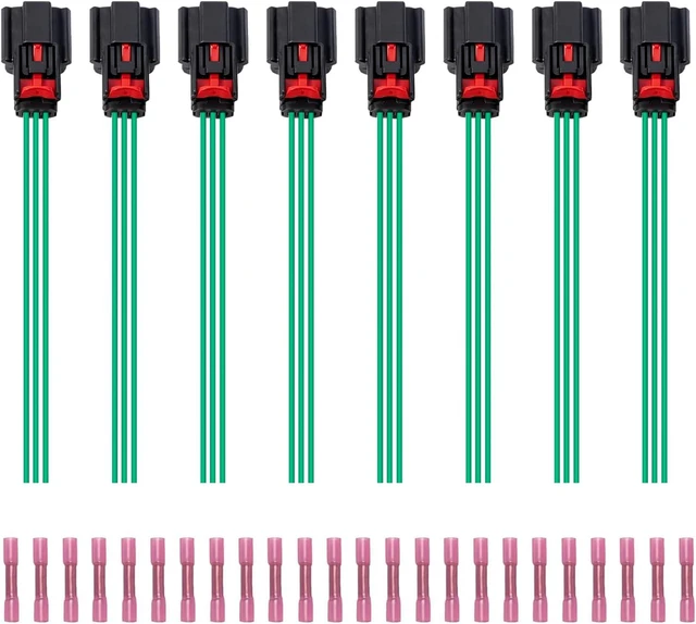 Main image of Set of 8 Ignition Coil Connectors Compatible with Ford & Lincoln 2007-2017 C-Max, Edge, Explorer, F-150 F-250 F-350 Super Duty, Flex, Fusion 2.0L 3.5L Replacement for S2280 WPT931 EC2183 PT2268