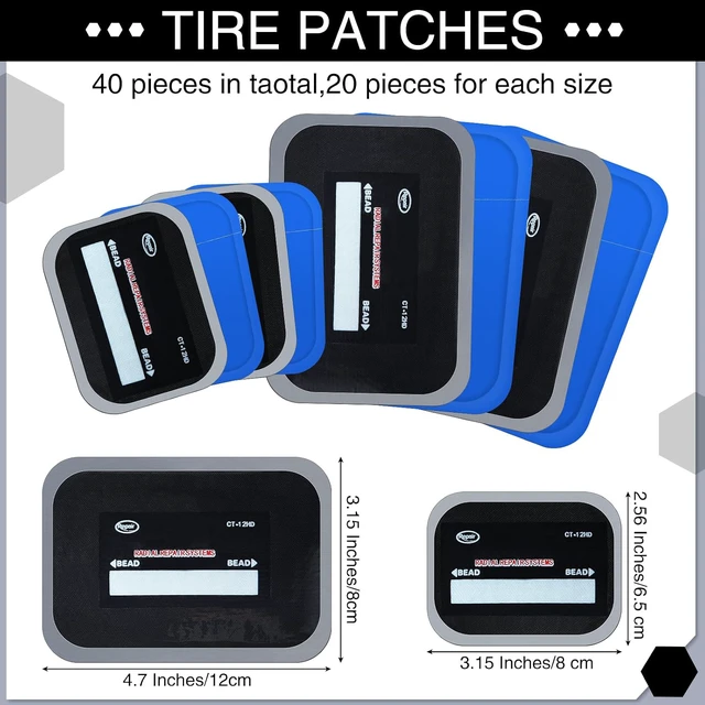Alt view image 3 of 6 - 40 Pieces Tire Patches 2.56 x 3.15 Inches,3.15 x 4.7 Inches