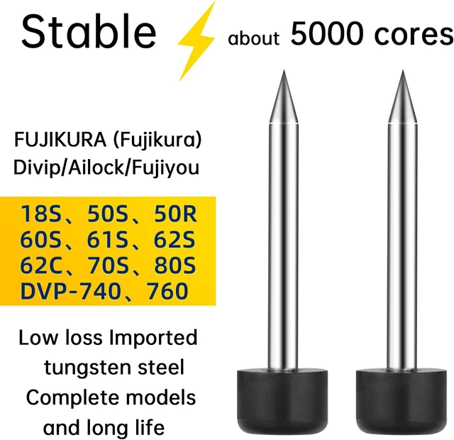 Alt view image 2 of 6 - Fiber Spare Electrode Rod Fusion Splicer FSM-50S/60/61/62/70/80 Fiber Optic Welding Rods Fiber Splicer Electrician Tools(4 Pairs)