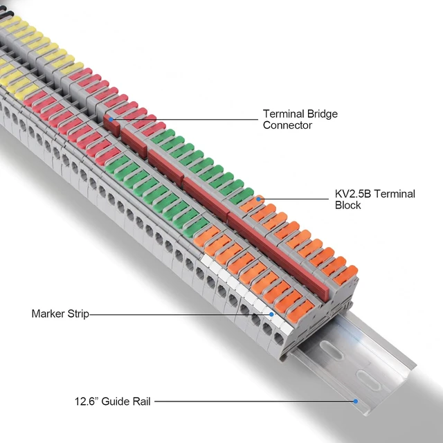 Alt view image 7 of 7 - Terminal Block Kit, Rail Type Voltage Terminal, KV2.5B