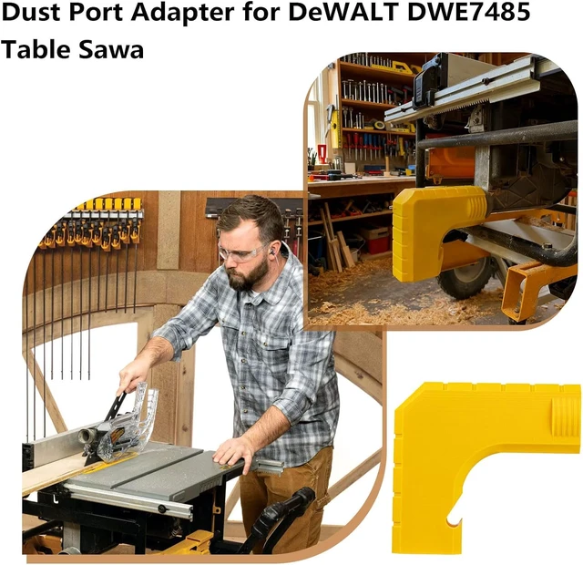 Alt view image 5 of 7 - Table Saw Dust Adapter Compatible with Dewalt Table Saw DWE7485, Snap-On Dust Port with Hook, Tool-Free Installation, Compact Design for Efficient Sawdust Collection