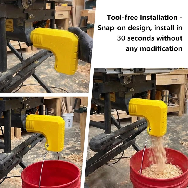 Alt view image 6 of 7 - Table Saw Dust Adapter Compatible with Dewalt Table Saw DWE7485, Snap-On Dust Port with Hook, Tool-Free Installation, Compact Design for Efficient Sawdust Collection