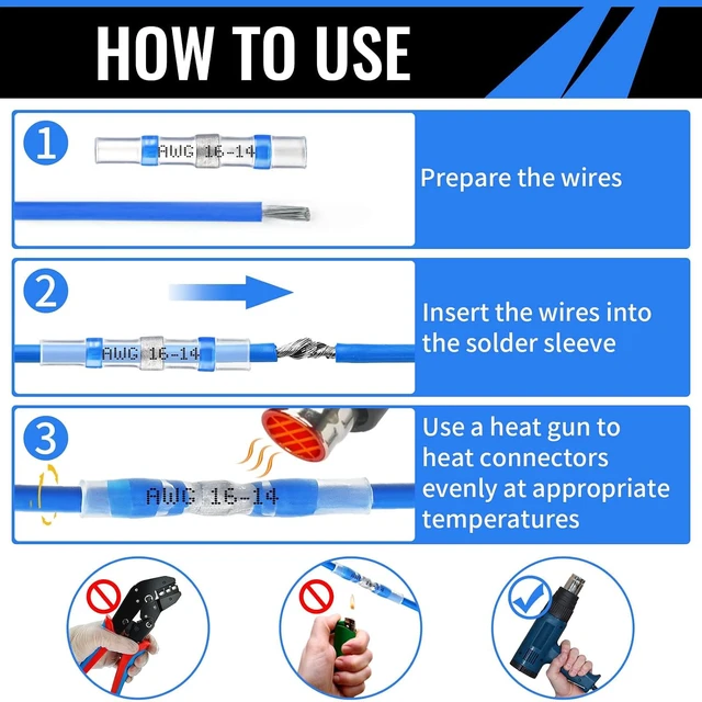 Alt view image 5 of 6 - 450PCS Solder Seal Wire Connector Self Soldering Heat Shrink Butt Connector