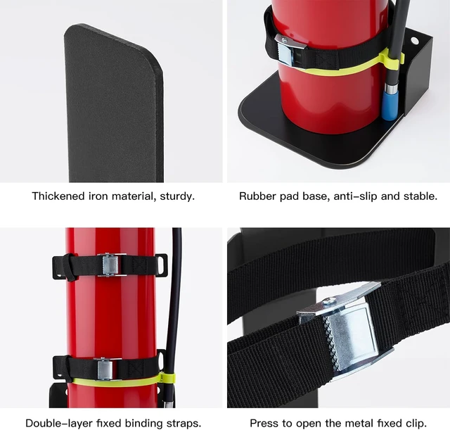 Alt view image 3 of 6 - Fire Extinguisher Mount,Heavy Duty Vehicle Bracket Compatible with 20lb ABC, 10lb CO2 or a 15lb CO2 Fire Extinguishers (Black)