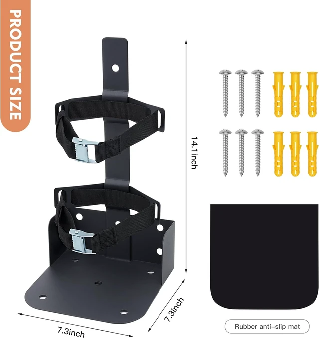 Alt view image 2 of 6 - Fire Extinguisher Mount,Heavy Duty Vehicle Bracket Compatible with 20lb ABC, 10lb CO2 or a 15lb CO2 Fire Extinguishers (Black)
