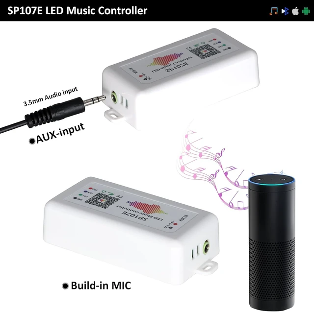 Alt view image 2 of 7 - 2 Pack SP107E LED Controller Music Sync for WS2812B Ws2811 SK6812 IC Strip