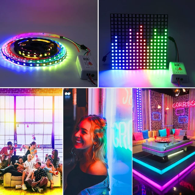 Alt view image 6 of 7 - 2 Pack SP107E LED Controller Music Sync for WS2812B Ws2811 SK6812 IC Strip