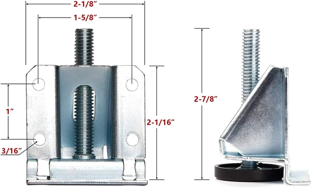 Alt view image 5 of 6 - Leveling Feet Heavy Duty Furniture Levelers Adjustable Table Leg Leveler w/Lock Nuts for Furniture,Table, Cabinets, Workbench,Shelving Units and More,8Pack