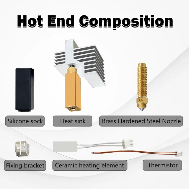 Alt view image 2 of 7 - 3PK 0.4MM Centauri Carbon 2/CC2 Ceramic Hotend Hardened Steel Brass Nozzle