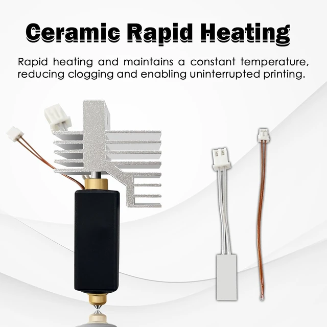 Alt view image 5 of 7 - 3PK 0.4MM Centauri Carbon 2/CC2 Ceramic Hotend Hardened Steel Brass Nozzle