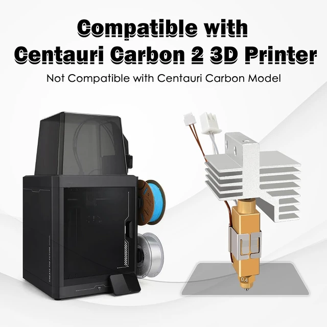 Alt view image 7 of 7 - 3PK 0.4MM Centauri Carbon 2/CC2 Ceramic Hotend Hardened Steel Brass Nozzle