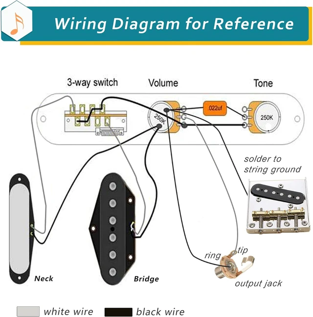 Alt view image 6 of 7 - Fully Loaded Guitar Control Plate, Prewired 3-way Blade Switch Large Potentiometers Orange Capacitor, Knurled Volume Tone Controls System Fit for Guitars with Single Coil Pickups, Black