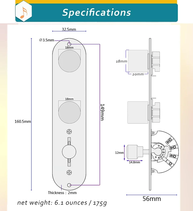 Alt view image 5 of 7 - Fully Loaded Guitar Control Plate, Prewired 3-way Blade Switch Large Potentiometers Orange Capacitor, Knurled Volume Tone Controls System Fit for Guitars with Single Coil Pickups, Black