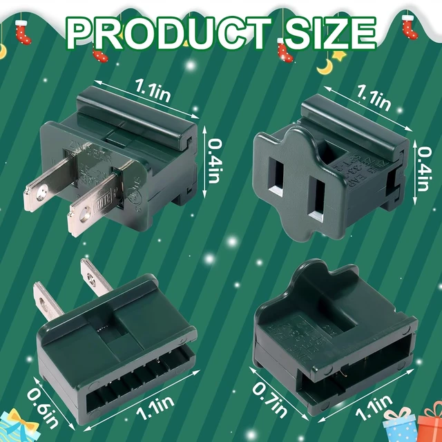 Alt view image 2 of 7 - 40pcs SPT-2 Vampire Plugs,Christmas Light Plugs Male and Female,SPT-2 Wire