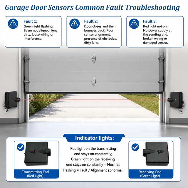 Alt view image 2 of 7 - Garage Door Sensors Bracket, Replacement for Genie/Overhead Garage Door sensors, GSTB-R STB-BL Garage Sensor for Genie Garage Door Openers Manufactured After 1993Includes Sender & Receiver & Bracket.
