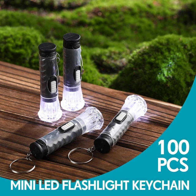 Alt view image 3 of 7 - 100 Pcs Mini Flashlight Keychain Bulk,Black
