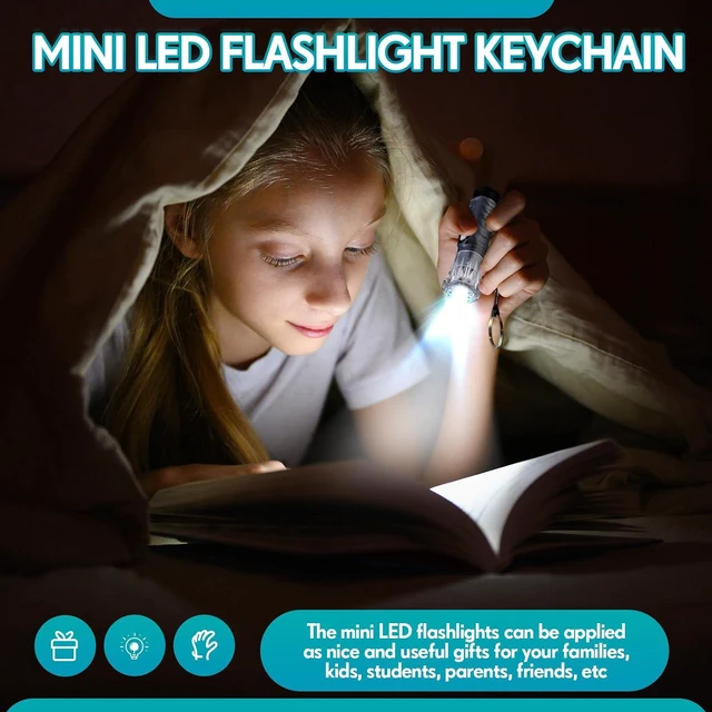 Alt view image 4 of 7 - 100 Pcs Mini Flashlight Keychain Bulk,Black