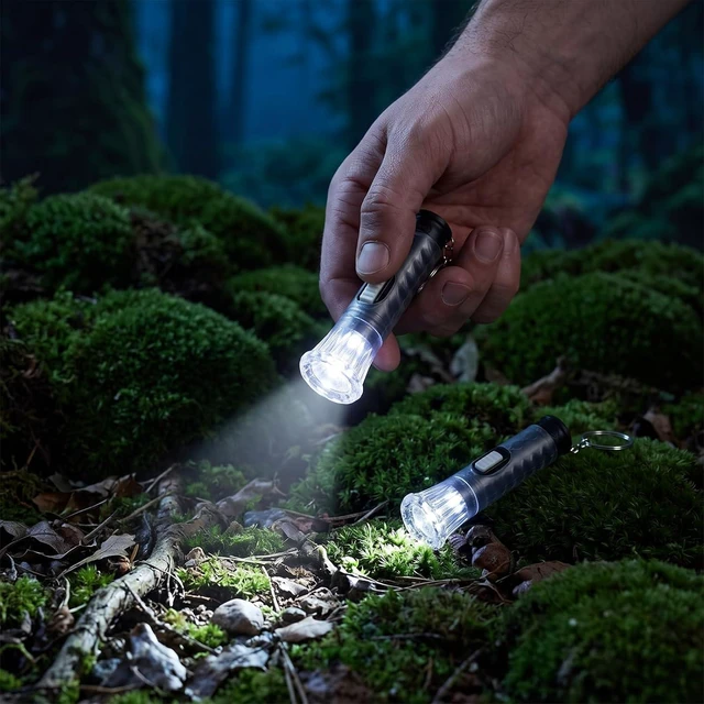 Alt view image 7 of 7 - 100 Pcs Mini Flashlight Keychain Bulk,Black
