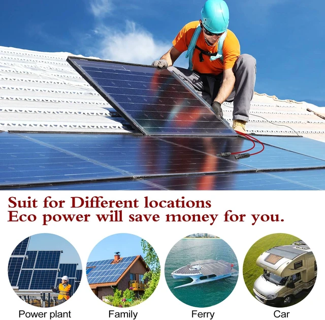 Alt view image 5 of 7 - Solar Extension Cable 20FT 10AWG, Male Female connectors Tool-Free PV Wire