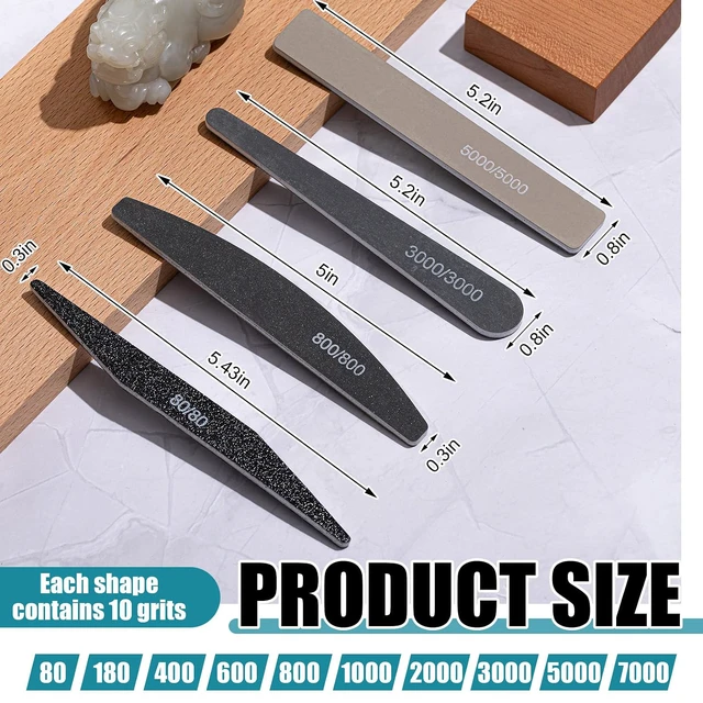 Alt view image 2 of 7 - 131 Pcs Sanding Sticks Set 360 Degree Rotating Holder 40 Polishing Sticks 30 Sanding Twigs 60 Double Side Slanted Twigs for Plastic Models Jewelry Woodworking Hobby Arts Crafts