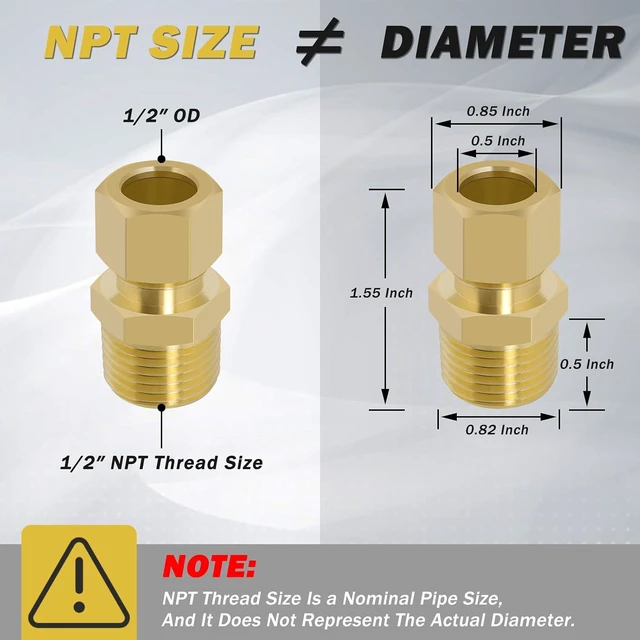 Alt view image 4 of 7 - 53 Pcs Brass Compression Fittings Assortment Kit, 1/8" 3/16" 1/4" 3/8" 1/2" OD Tube & NPT Thread Compression Union Fittings Connectors & Compression Sleeves Ferrules