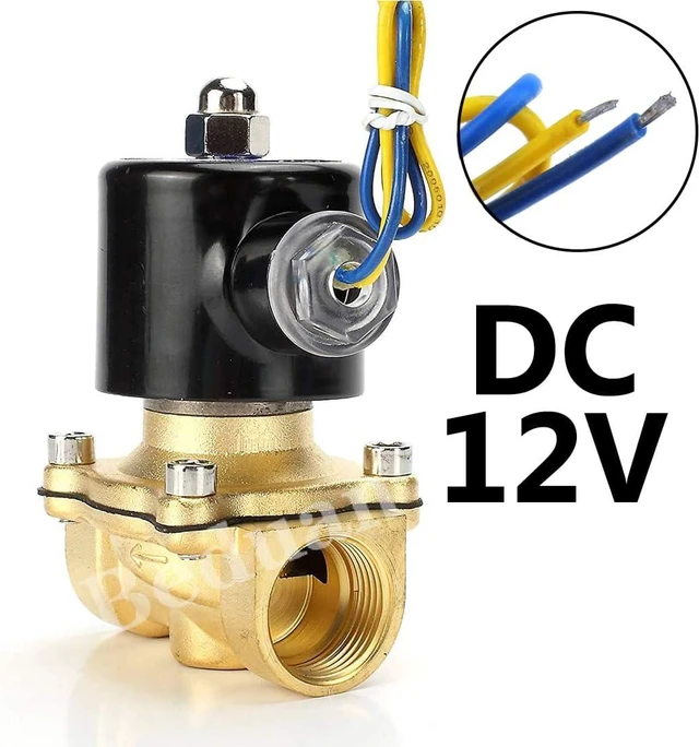 Alt view image 2 of 5 - Brass Electric Solenoid Valve, 3/4" 12V Air Valve Normally Colsed for Water Air Gas Fuel Oil