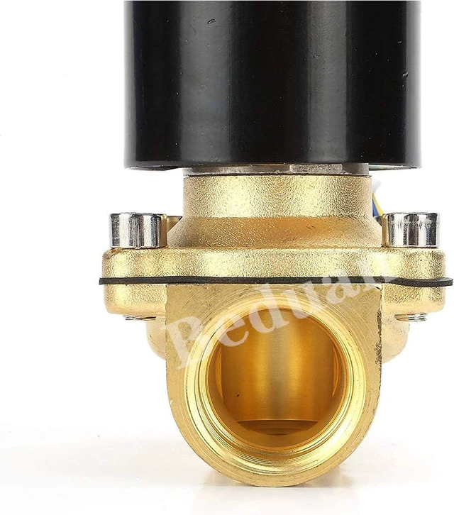 Alt view image 4 of 5 - Brass Electric Solenoid Valve, 3/4" 12V Air Valve Normally Colsed for Water Air Gas Fuel Oil