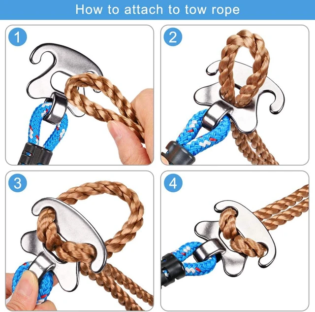 Alt view image 7 of 7 - Tow Rope Quick Connector for Tubing with Stainless Steel Connector, Water Sport Towable Connector 18'